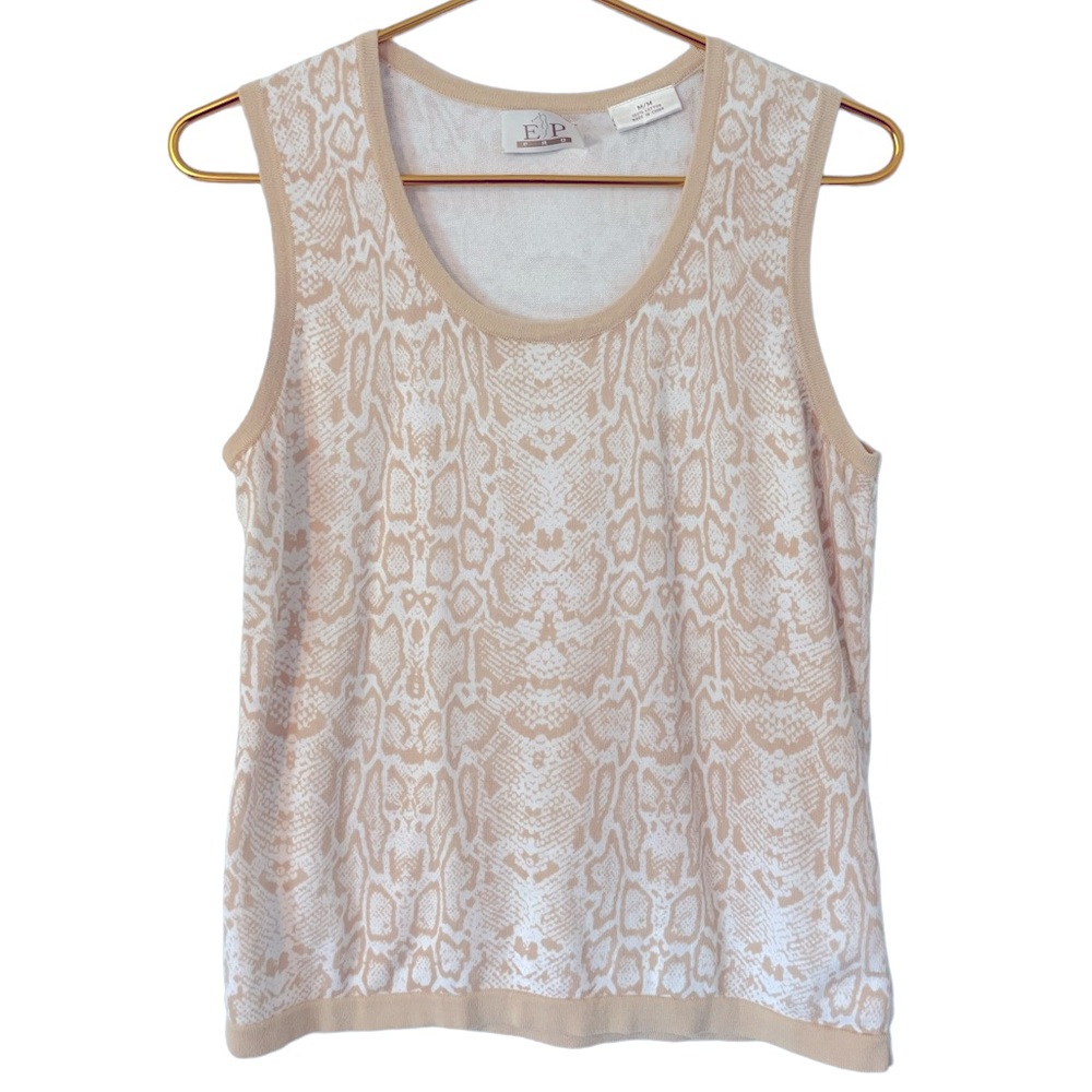 Ep Pro Woman’s Snake Print 100%‎ Cotton Sleeveless Top, Size Medium